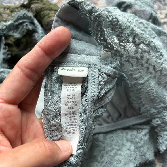 Aerie Lace Bralette Trio - Olive, Light Blue, and Gray Blue - Picture 7 of 10